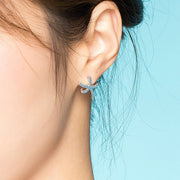 s925 silver pentagram star earrings, view 3 - MRSLM