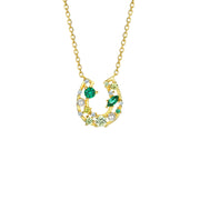 lucky horseshoe zircon necklace, view 4 - MRSLM