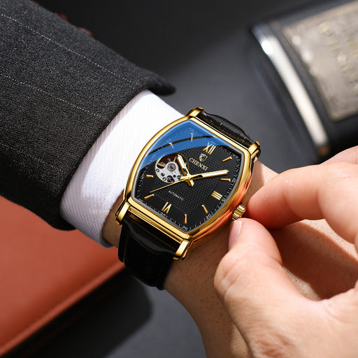 men's square hollow mechanical watch - MRSLM