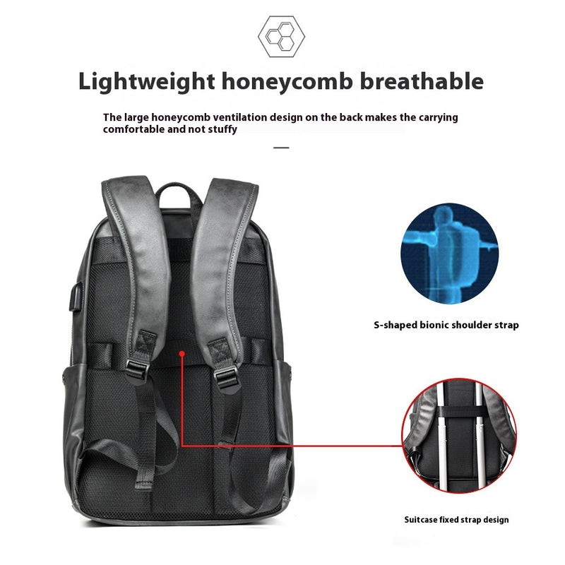 casual waterproof backpack, view 3 - MRSLM