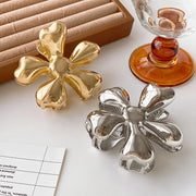 gold floral metal hair claw, view 7 - MRSLM