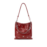 split leather chain tote bag, view 4 - MRSLM