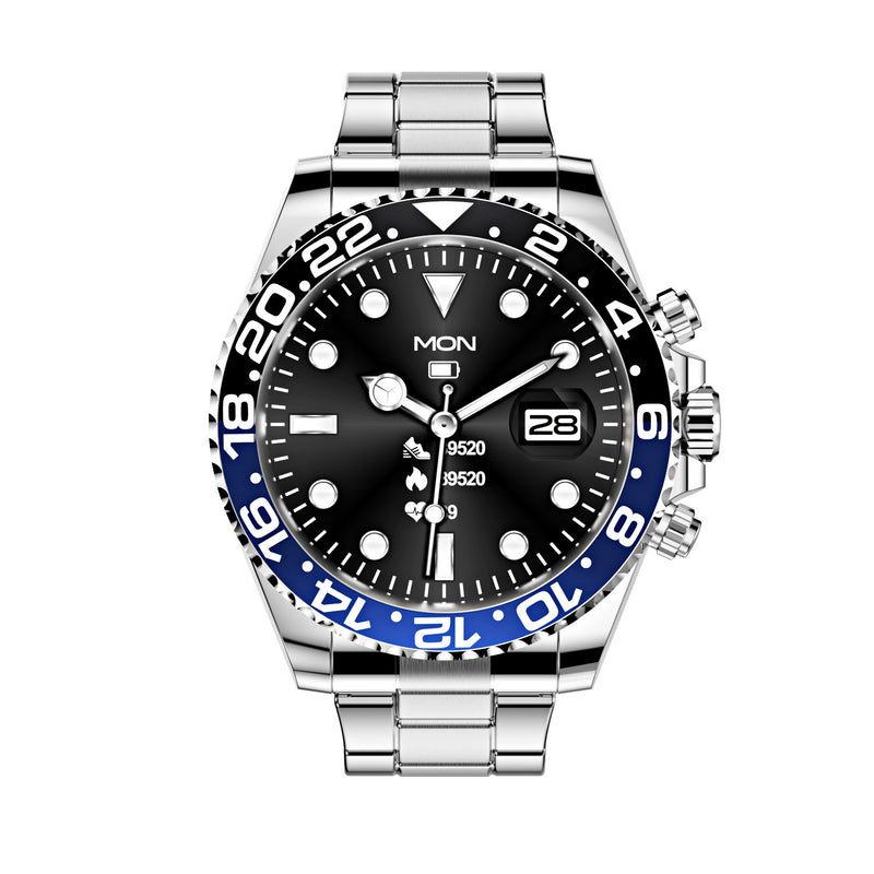 stainless steel green dial smartwatch, view 6 - MRSLM