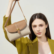 small square leather messenger bag, view 3 - MRSLM