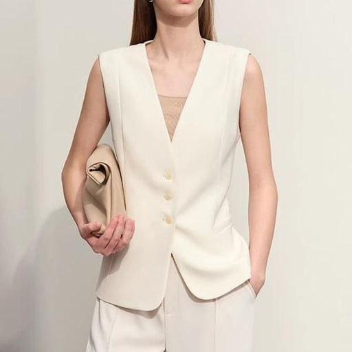 v-neck slim sleeveless vest - MRSLM