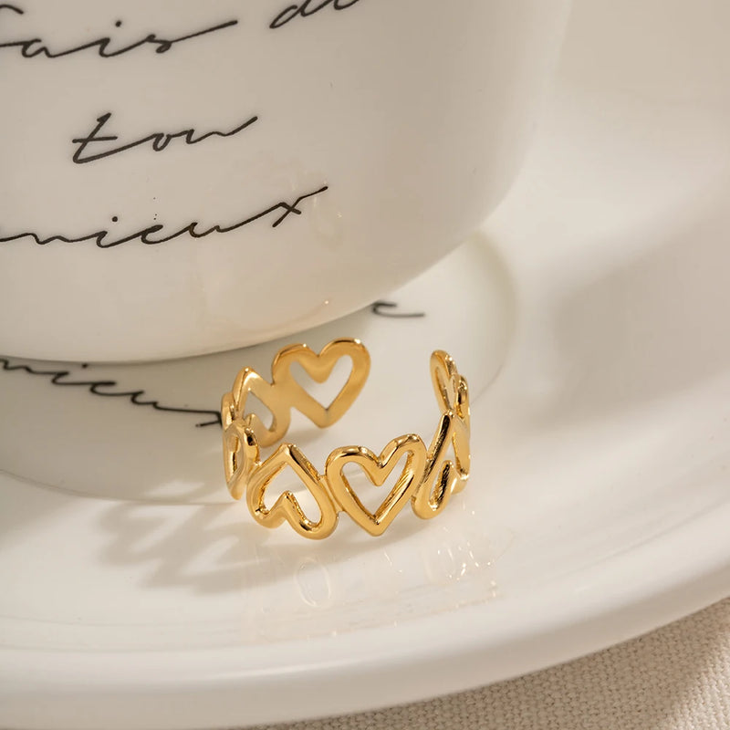 adjustable heart open ring, view 5 - MRSLM