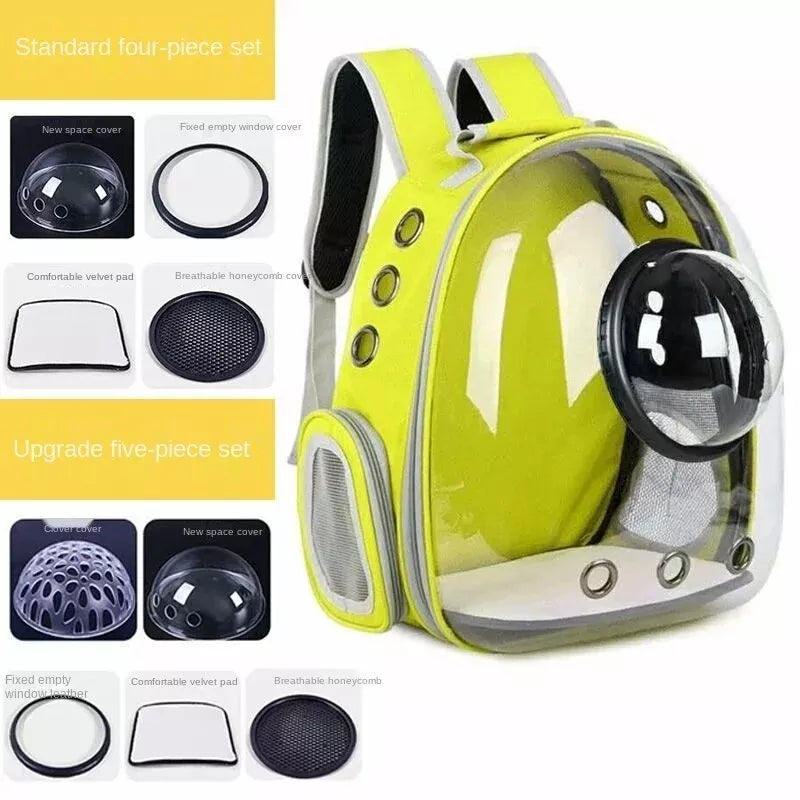 cat space capsule backpack, view 2 - MRSLM