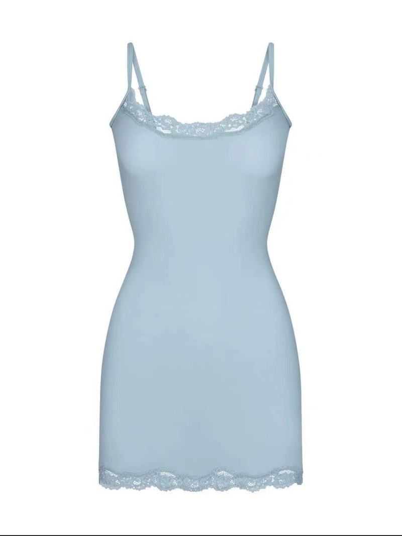 sling lace hip dress, view 10 - MRSLM