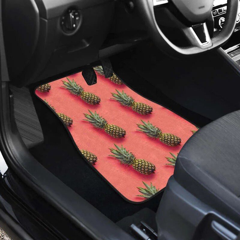 pastel pineapple pink car floor mats, view 4 - MRSLM