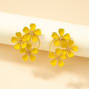 Camellia flower dangle earrings, view 8 - MRSLM