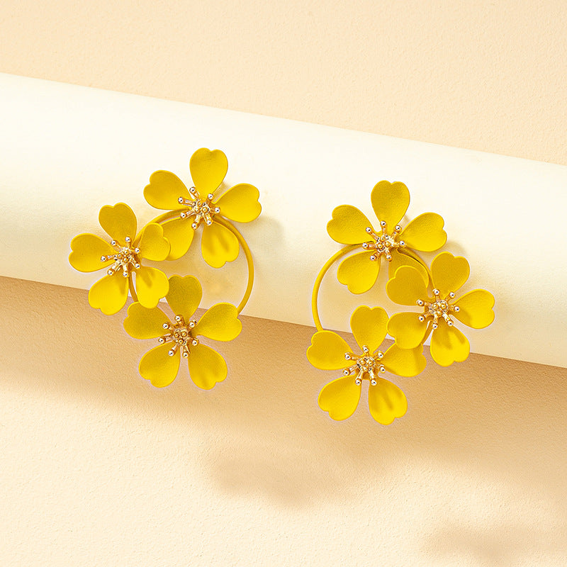 Camellia flower dangle earrings, view 8 - MRSLM
