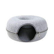 Dual-use donut cat bed and tunnel, view 2 - MRSLM