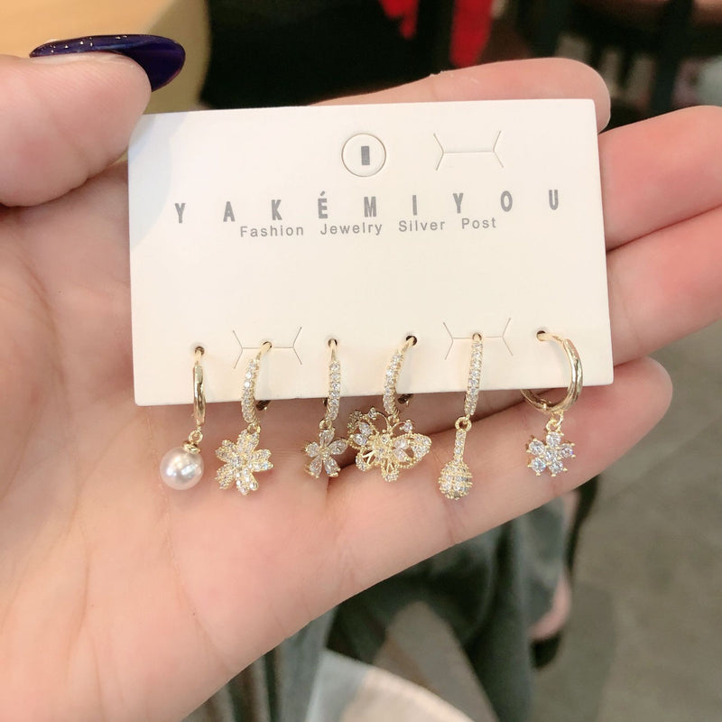 butterfly daisy flower earrings, view 2 - MRSLM