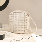 compact plaid cosmetic organizer, view 2 - MRSLM