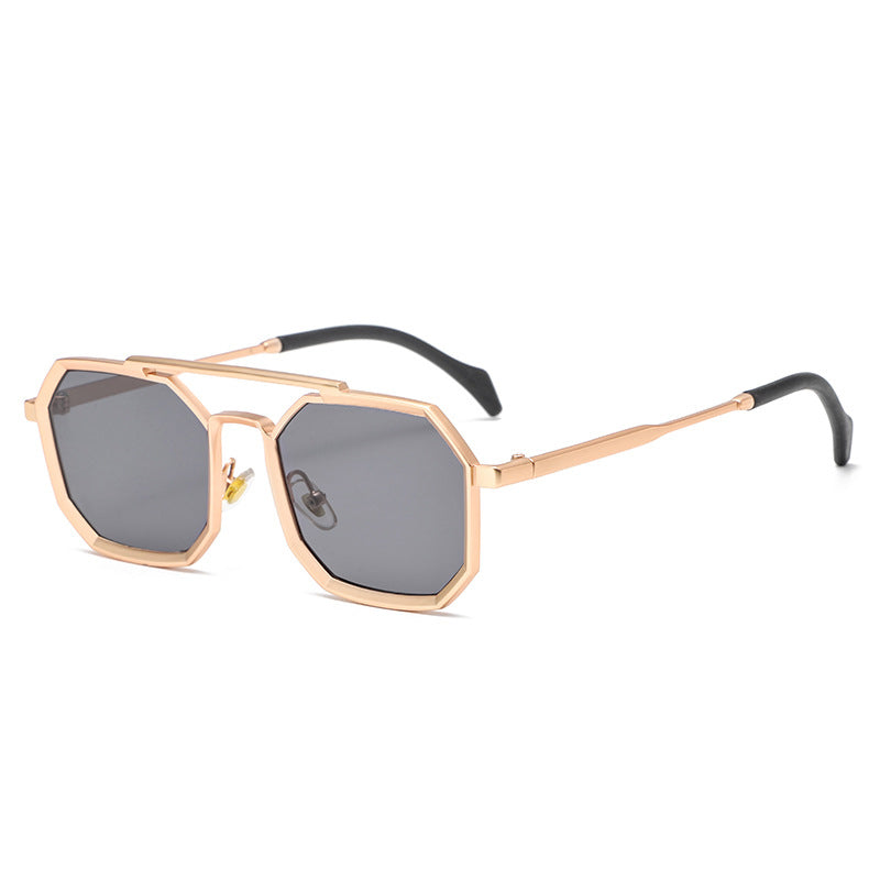 polygonal double bridge sunglasses, view 9 - MRSLM