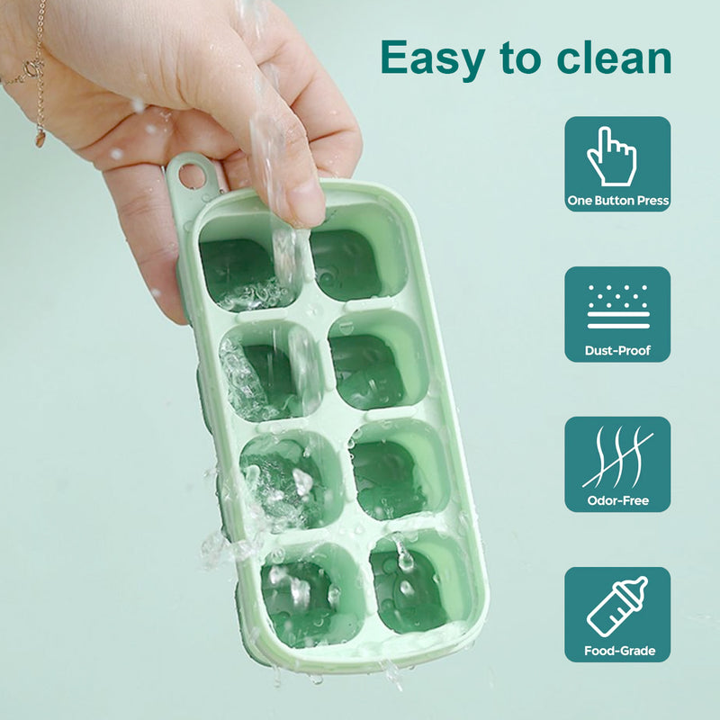 compact silicone ice cube tray with lid, view 6 - MRSLM