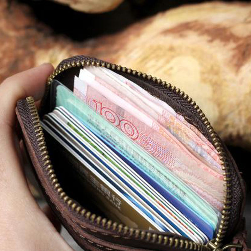 Vintage First Layer Cowhide Card Purse