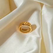 Gold plated hypotenuse pattern closed ring, view 6 - MRSLM