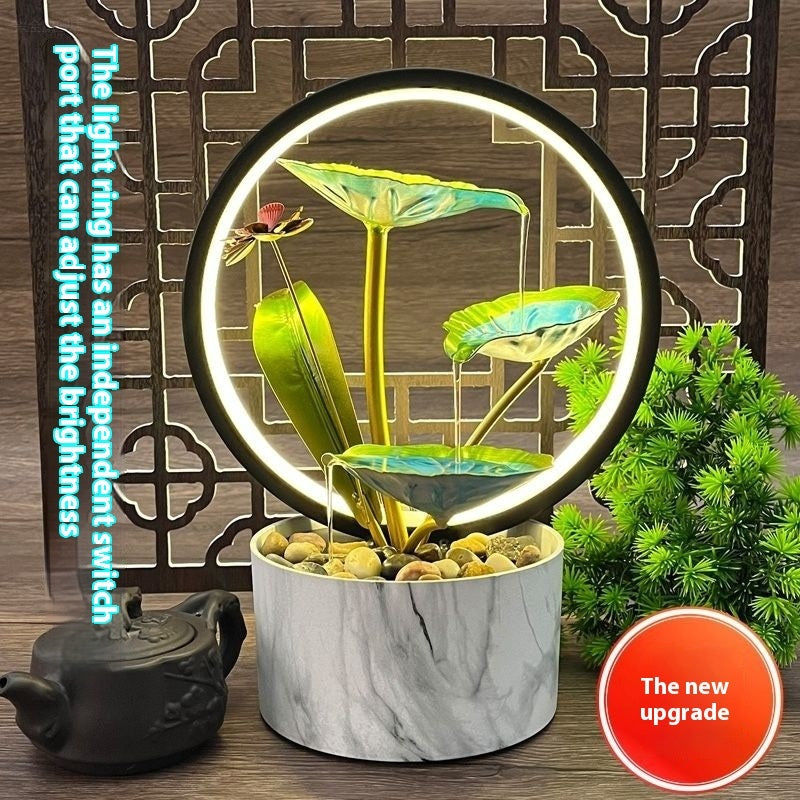 circulating water lotus ornament, view 3 - MRSLM