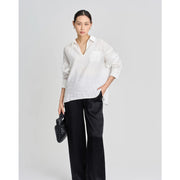 Linen V-neck shirt, view 11 - MRSLM