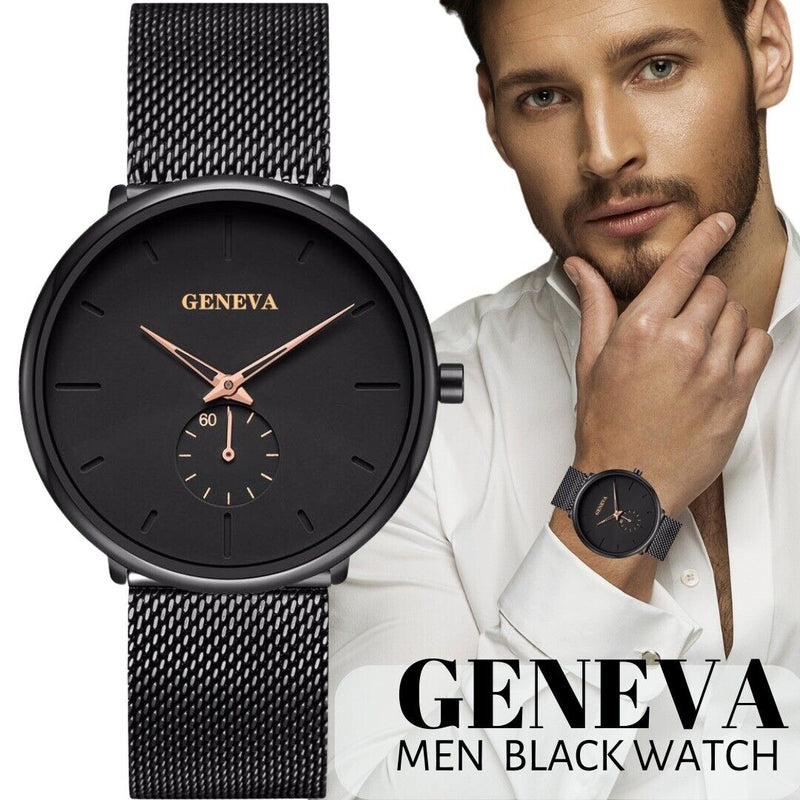 men's minimalist ultra thin quartz watch, view 4 - MRSLM