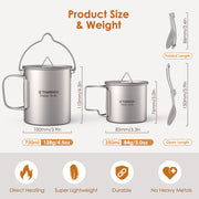 titanium camping cookware set, view 11 - MRSLM