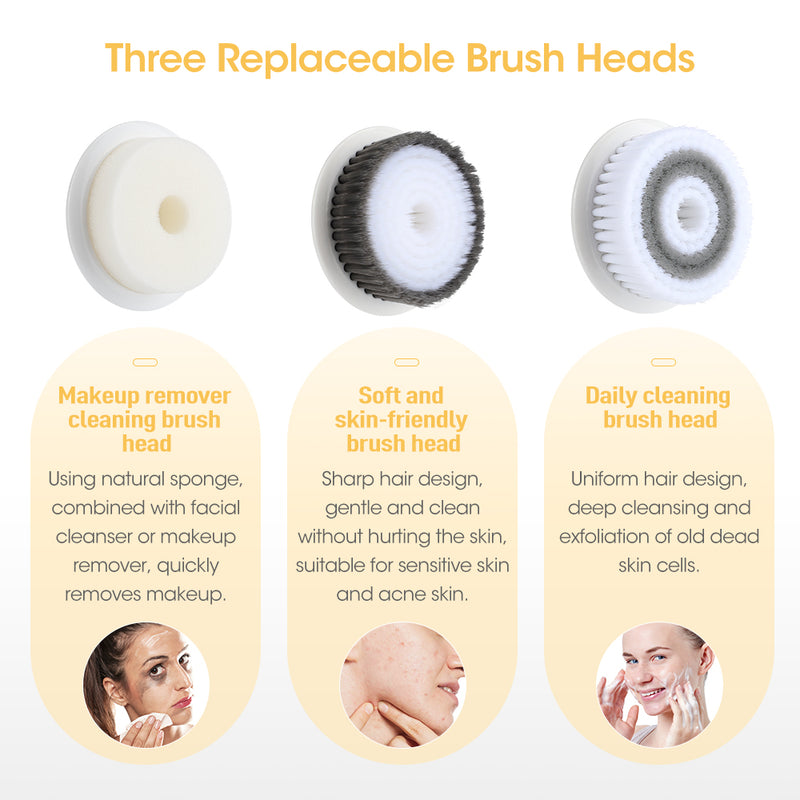 electric facial cleansing brush with 360 rotation, view 4 - MRSLM