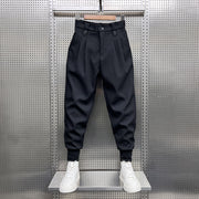 men's thin stretch trousers black, view 5 - MRSLM