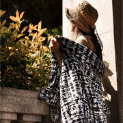 cozy wearable wool blend travel blanket, view 5 - MRSLM