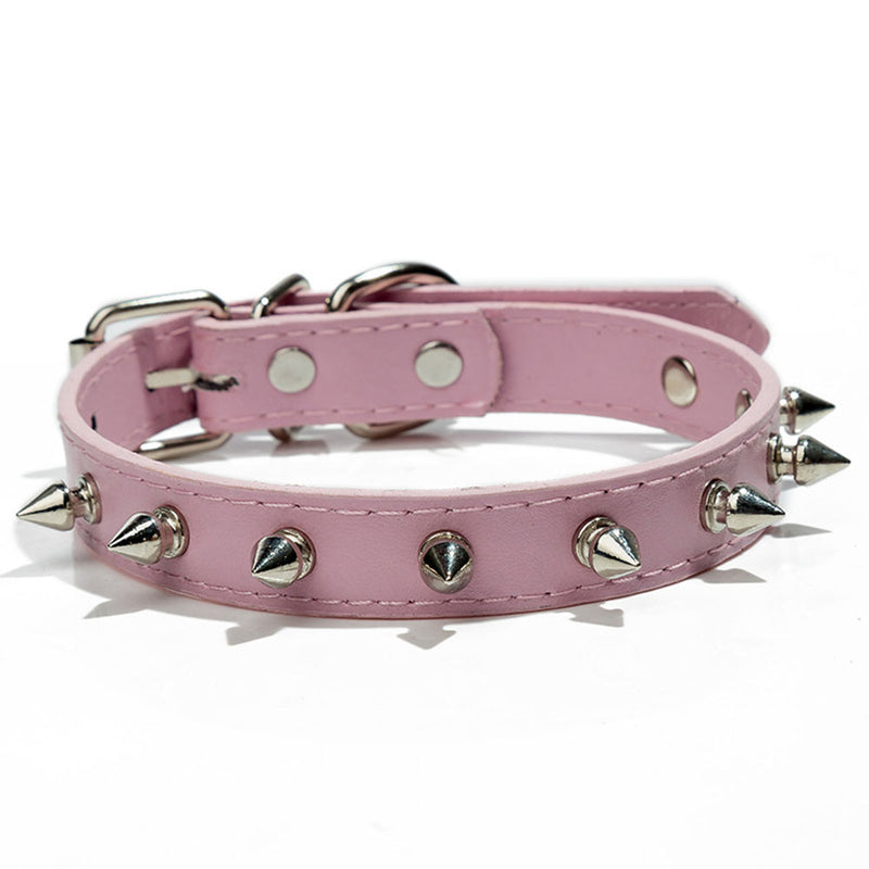 spiked leather dog collar, view 15 - MRSLM