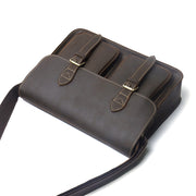 Retro men's cowhide messenger bag, view 3 - MRSLM
