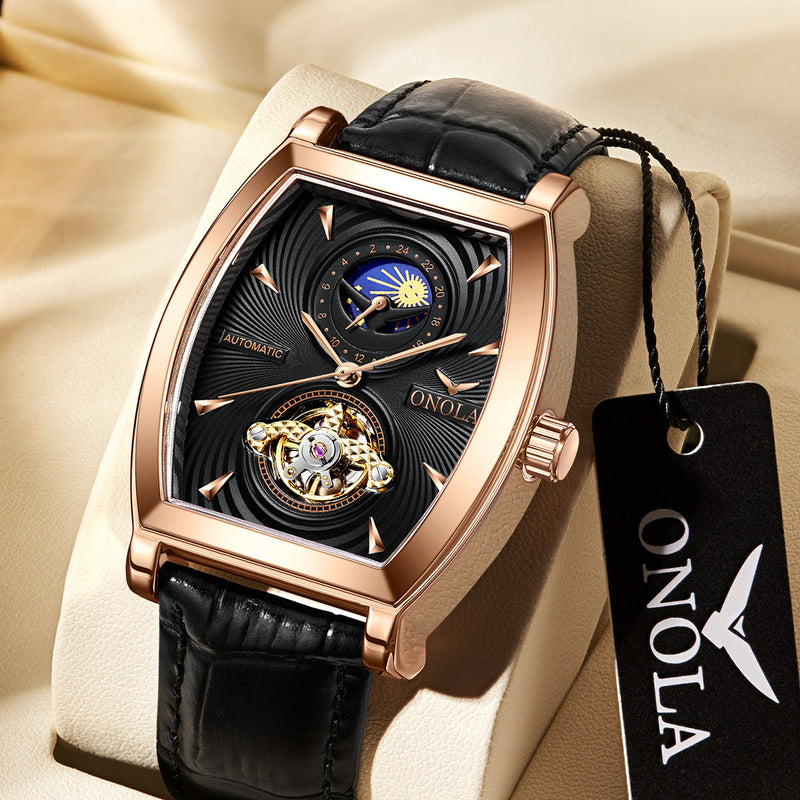 men's barrel dial automatic mechanical watch, view 5 - MRSLM