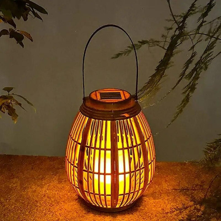 Solar Bamboo Lantern LED Garden & Balcony Decorative Light