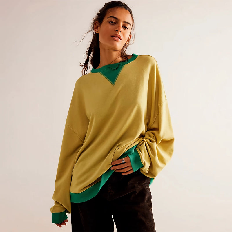 patchwork loose knit pullover, view 8 - MRSLM