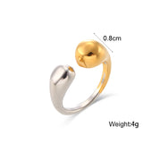 waterdrop open-end stainless steel ring, view 2 - MRSLM