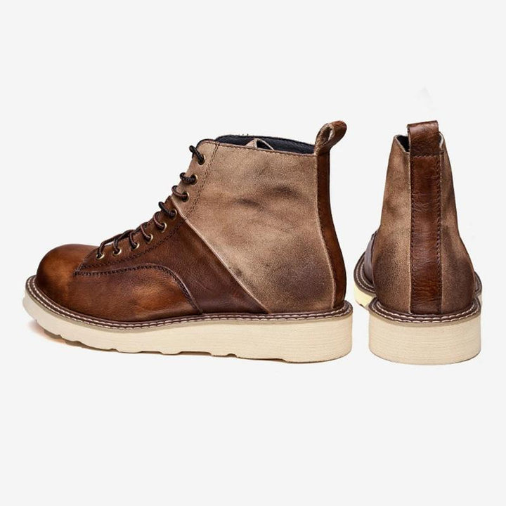 Men's Vintage Leather Motorcycle Ankle Boots