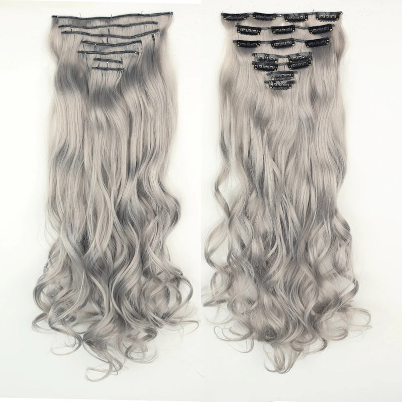 long wavy ombre clip-in hair extensions, view 5 - MRSLM