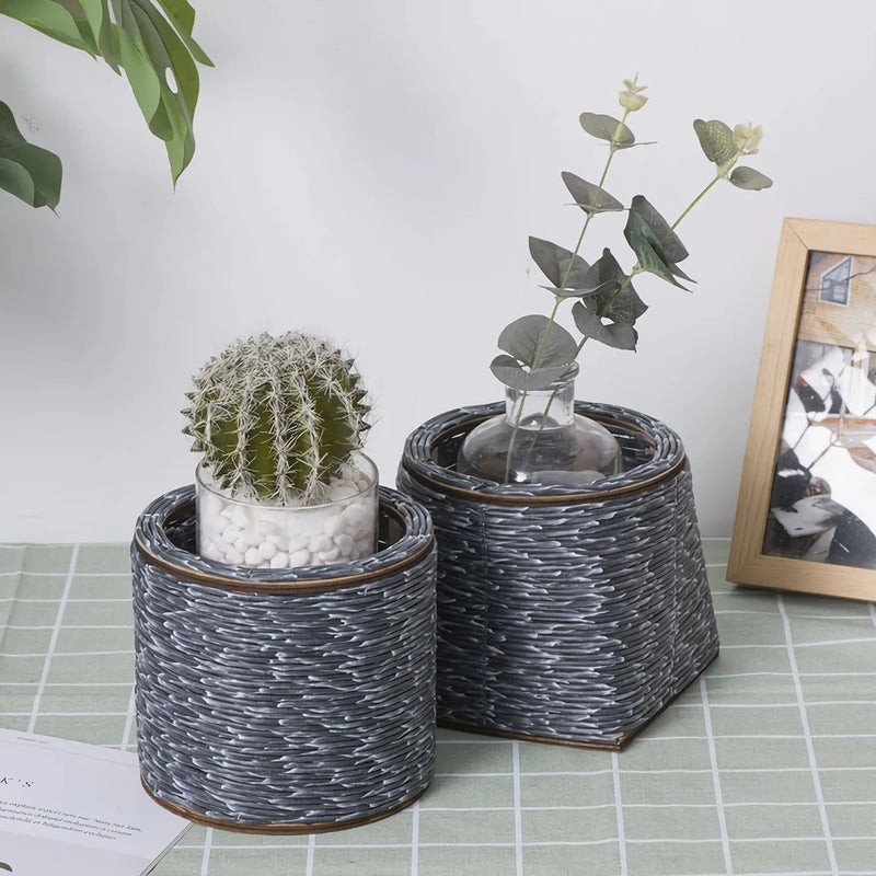 nordic imitation rattan flower pot, view 9 - MRSLM