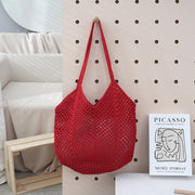 hollow-out knitted tote bag for women, view 10 - MRSLM