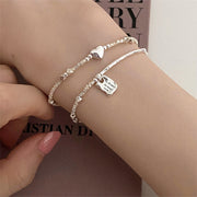 women's s925 silver love tag bracelet, view 2 - MRSLM