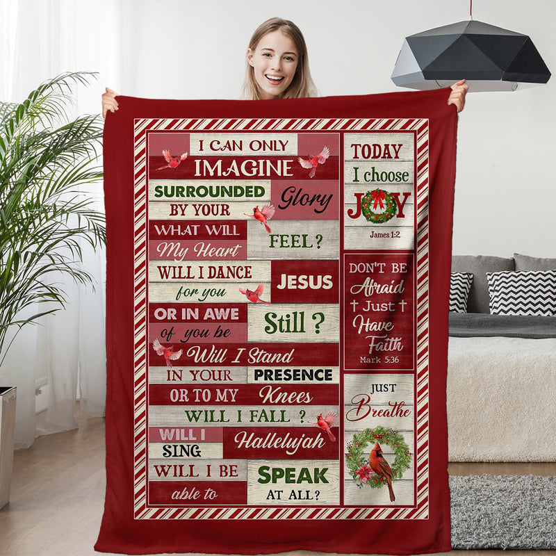 Christmas cardinal fleece throw blanket, view 8 - MRSLM