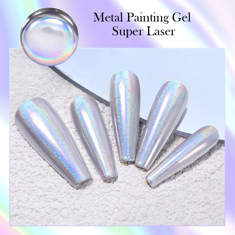 holographic metallic nail gel, view 3 - MRSLM