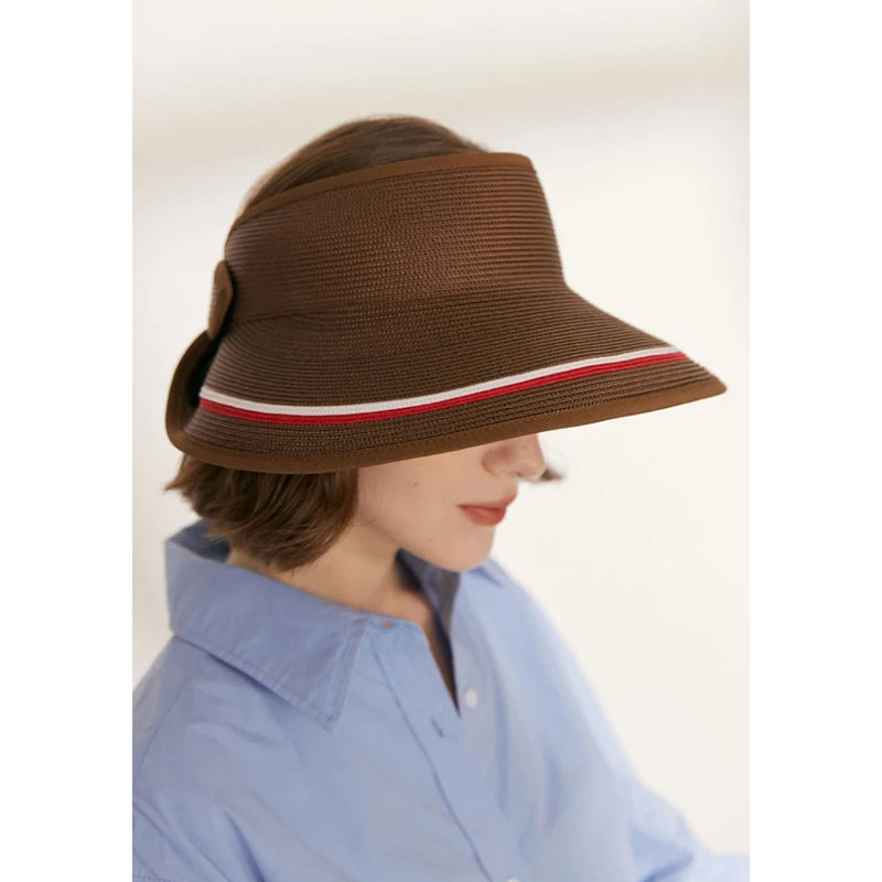 summer raffia visor cap, view 8 - MRSLM