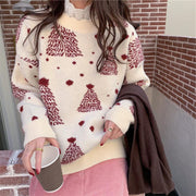 Women's Christmas tree jacquard sweater, view 7 - MRSLM
