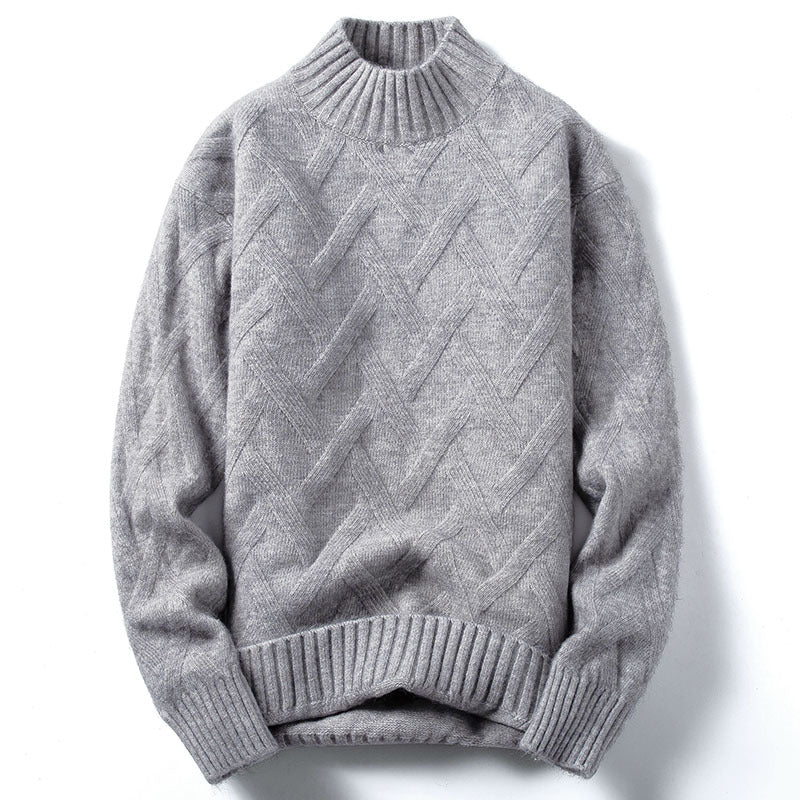Men's mock neck knit sweater, view 2 - MRSLM