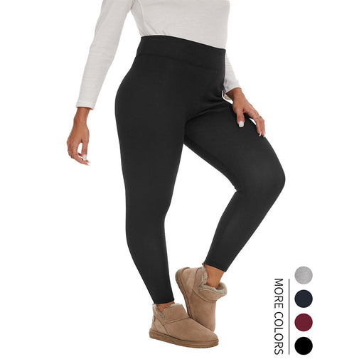 Women's plus size fleece-lined winter leggings - MRSLM