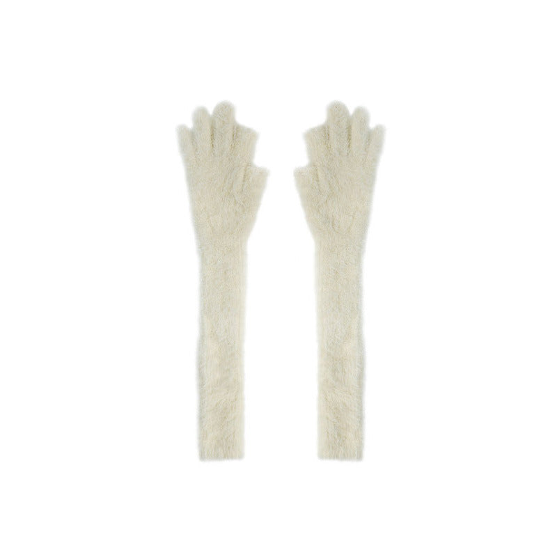 Women's long fingerless winter gloves, view 4 - MRSLM