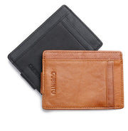 men's thin leather money clip wallet - MRSLM