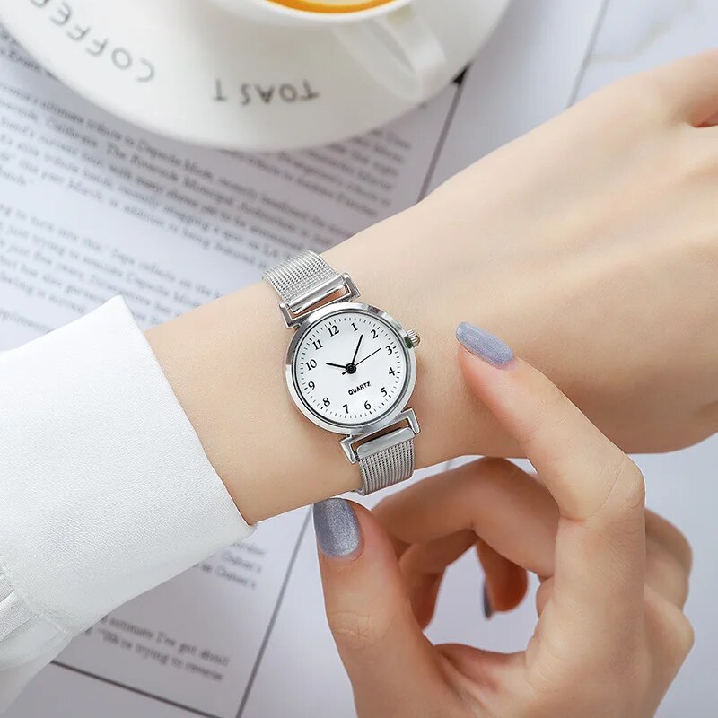 Silver stainless steel women's watch, view 4 - MRSLM