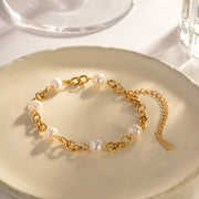 freshwater pearl bracelet with six pearls, view 9 - MRSLM